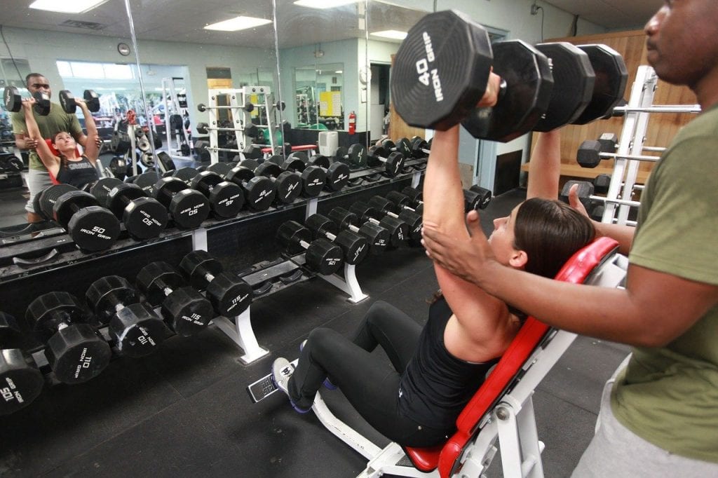 Woman lifting weights