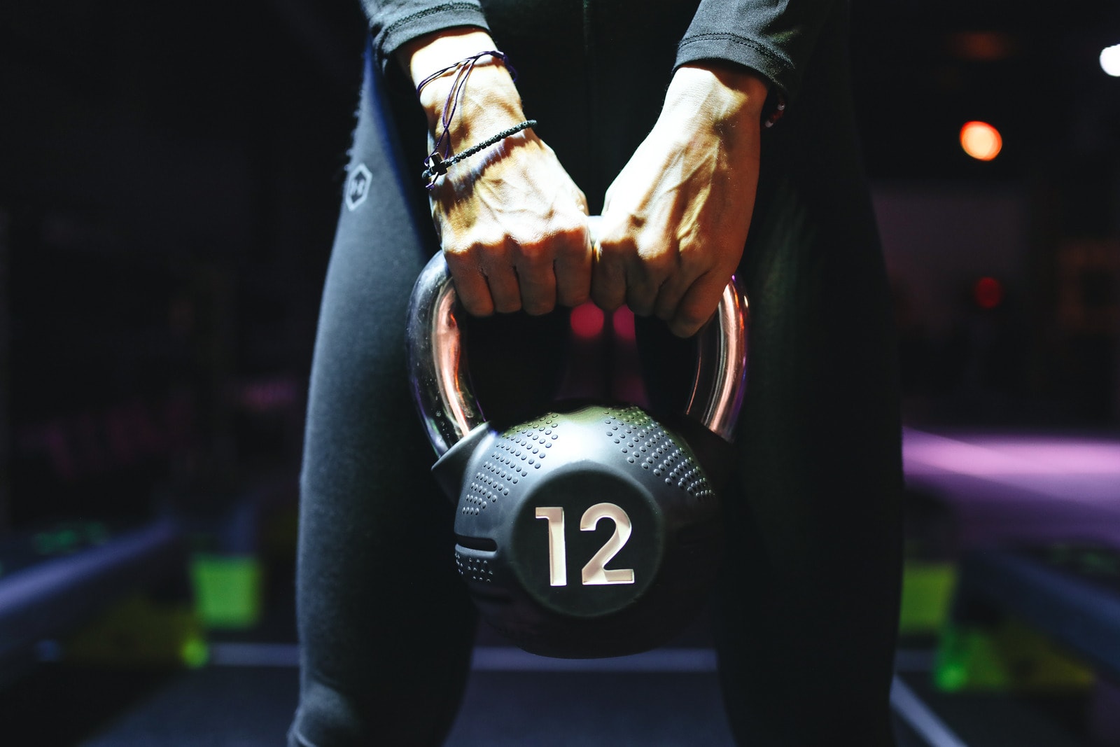 Woman with a kettlebell