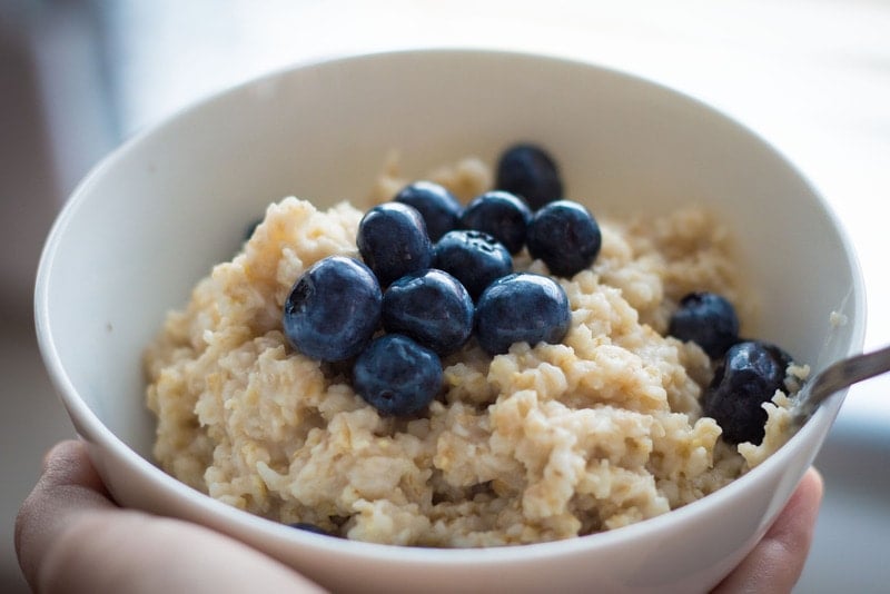 Oatmeal and blueberries