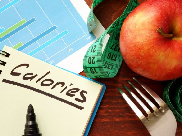image of a paper with calories written on it